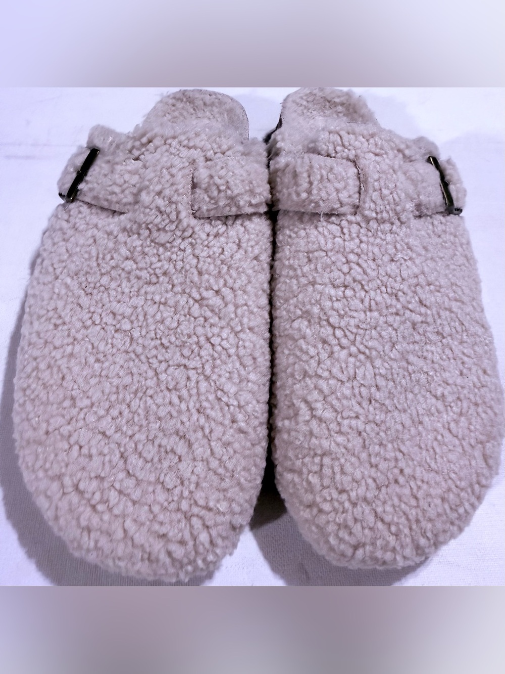 Cracker Barrel Cream Sherpa Clog Mules